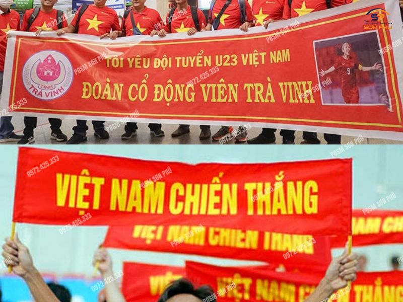 in băng rôn cổ vũ